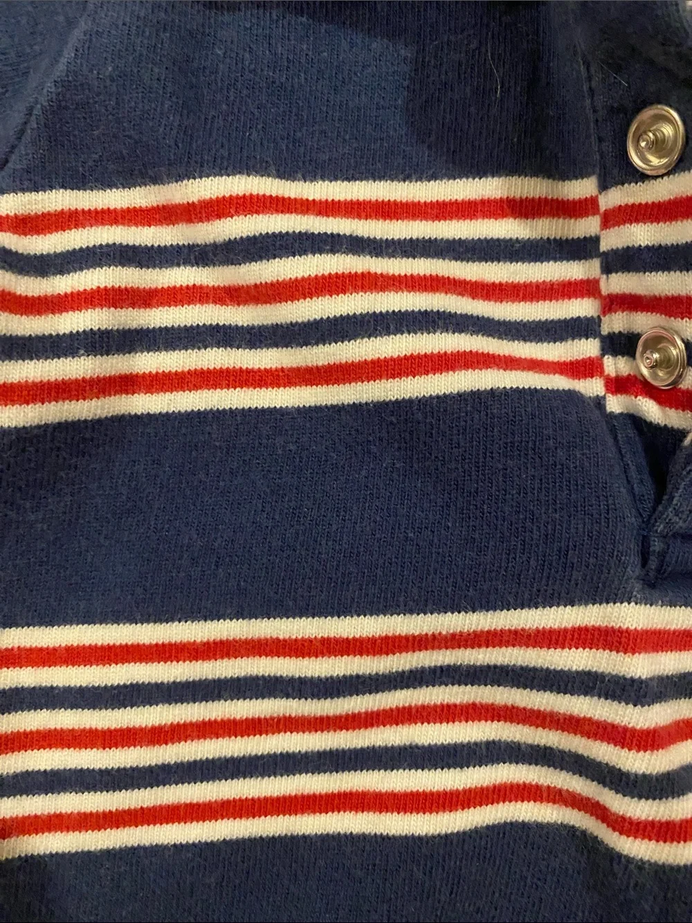 GAP Vintage Navy, Red & White Striped Polo One-Piece Romper 3-6 months